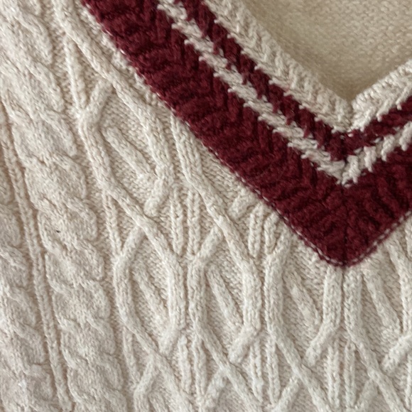 Sweater vest crème and burgundy - Picture 4 of 4